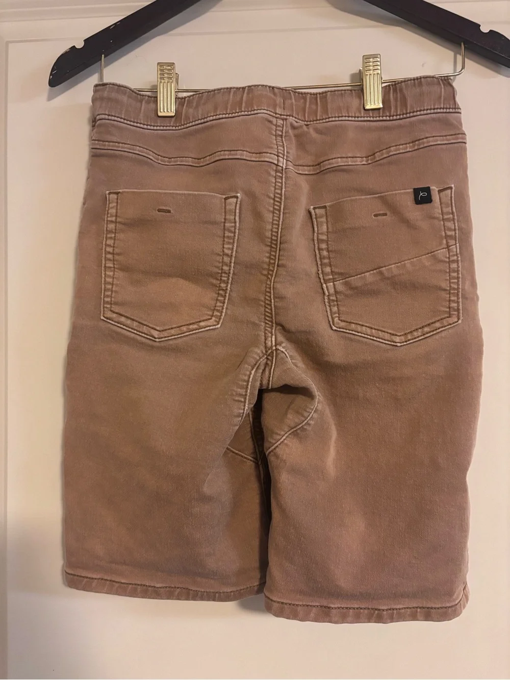Boys Casual Drawstring Shorts in Taupe